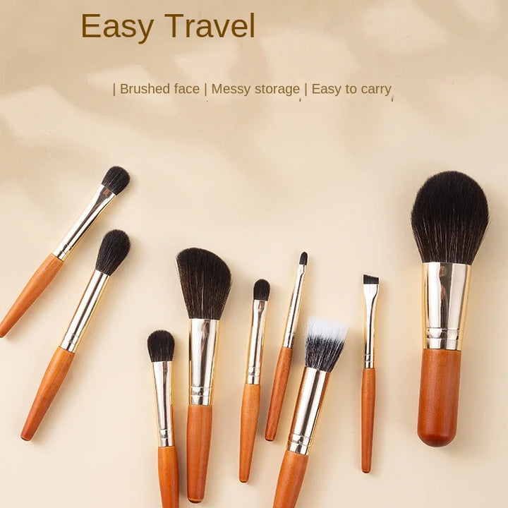 9Pcs/lot Mini Makeup Brush Set Portable Travel Cosmetic Brushes Kit Eyeshadow Foundation Powder Brushes Beauty Makeup Tools