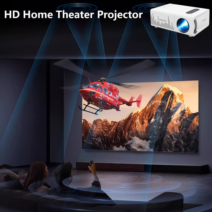 New Mini Home Theater HD Projector with US Plug, Remote Control, Supports Smartphone Screen Sharing, Compatible with Smartphones/Usb Interface, Suitable for Indoor And Office Use.