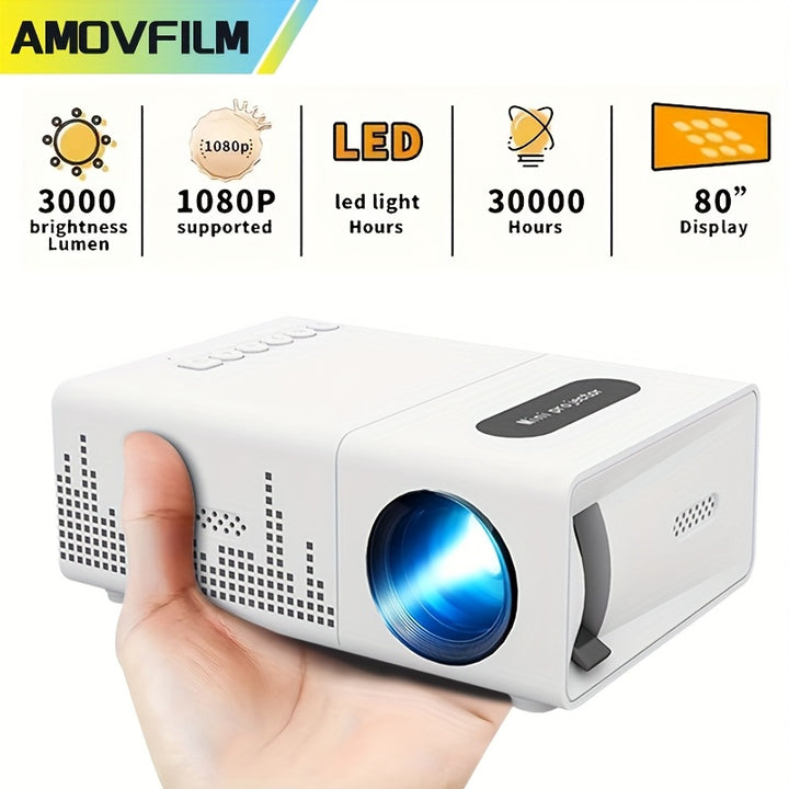 New Mini Home Theater HD Projector with US Plug, Remote Control, Supports Smartphone Screen Sharing, Compatible with Smartphones/Usb Interface, Suitable for Indoor And Office Use.